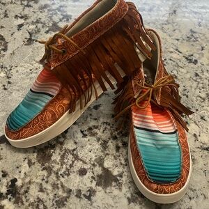 Aztec fringe booties size 40, but fit like a 9.5-10